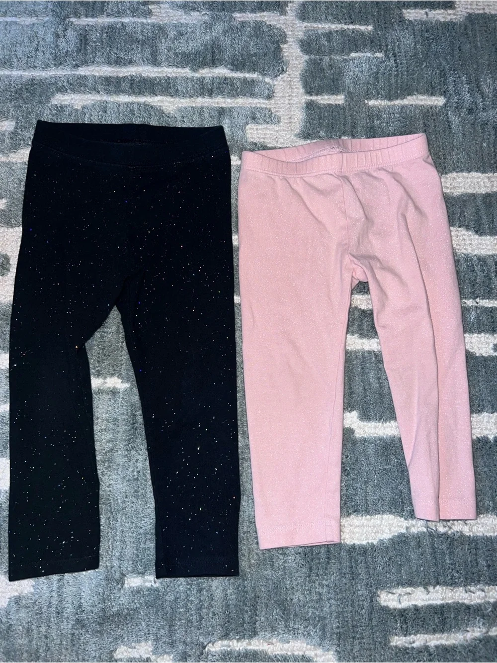 2T Sparkle Leggings - Pink & Black